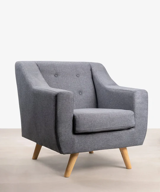 fauteuil oslo gris 3/4